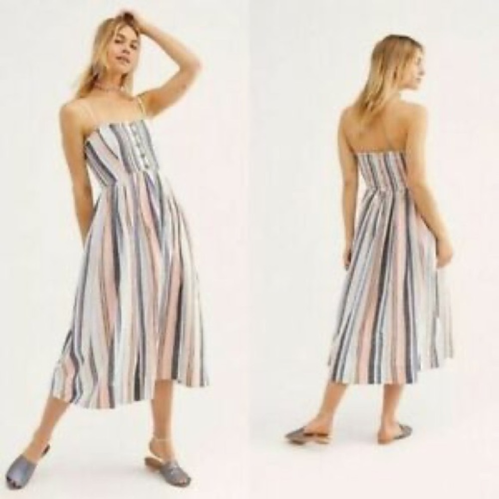 Free People NWT Striped Midi Dress